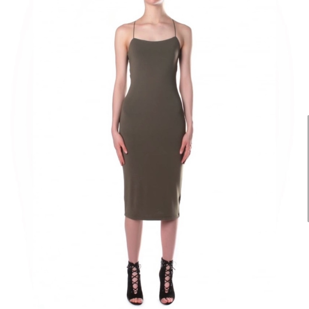 T by Alexander Wang Green Spaghetti Strap Midi dress , Never Worn